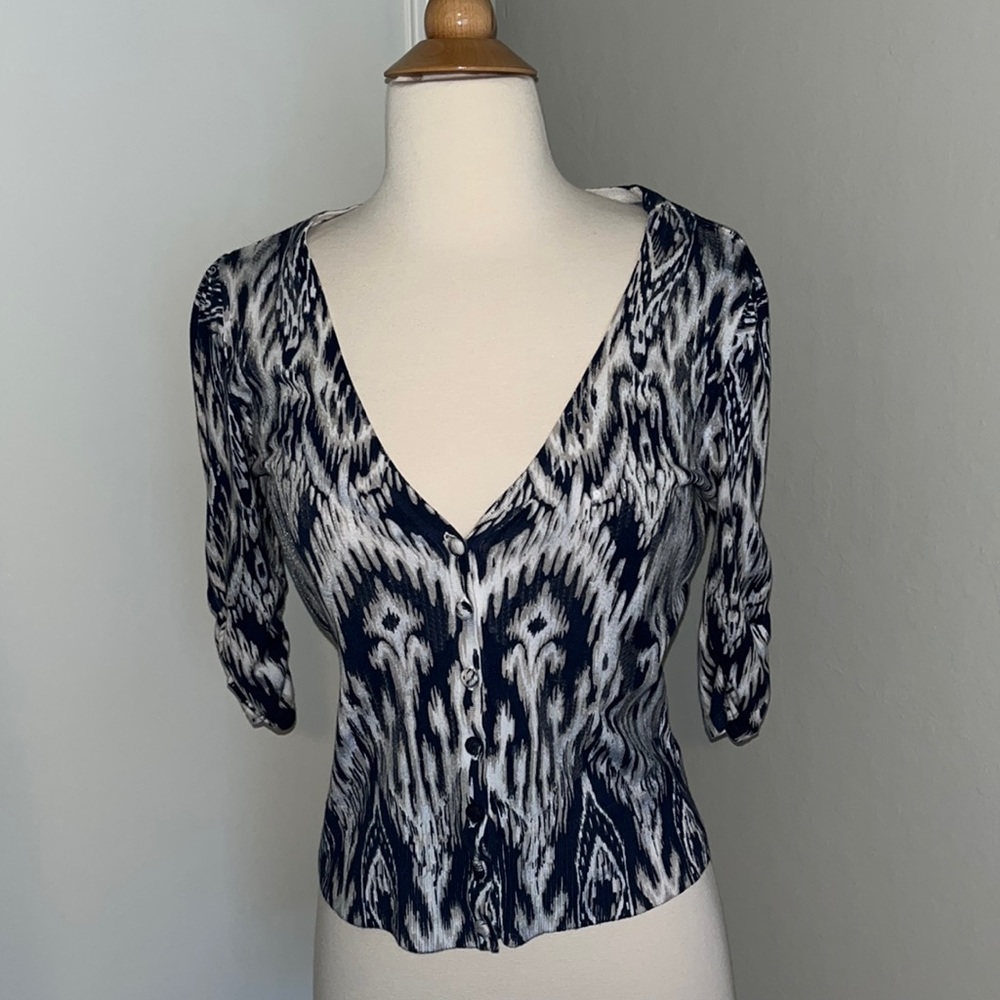 Woman’s stylish V-neck button up cardigan